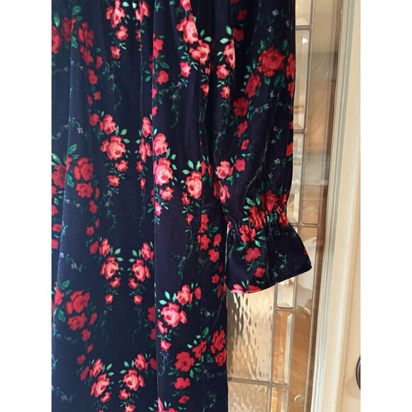 Janie and Jack 16 Rose Velvet Dress Dark Marine Rose Print Party Holiday - Picture 12 of 16